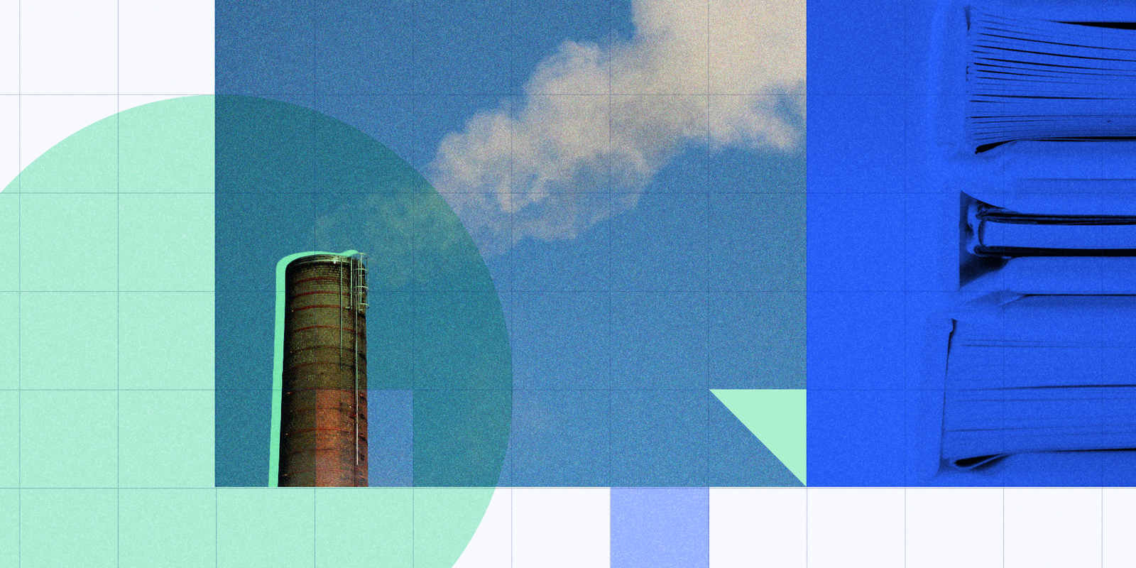 collage with smokestack